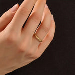 14k solid gold unisex design milgrain plain SLIM band solo moissanite alliance wedding band