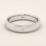 14k solid gold unisex design milgrain plain band solo moissanite alliance wedding band