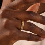 14k solid gold unisex design milgrain plain band solo moissanite alliance wedding band