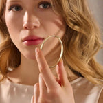 14K SOLID PLAIN GOLD SQUARE TUBE HINGED BANGLE BRACELET FOR WOMEN