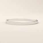 14K SOLID PLAIN GOLD SQUARE TUBE HINGED BANGLE BRACELET FOR WOMEN