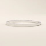 14K SOLID PLAIN GOLD SQUARE TUBE HINGED BANGLE BRACELET FOR WOMEN