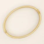 14K SOLID PLAIN GOLD SQUARE TUBE HINGED BANGLE BRACELET FOR WOMEN