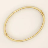 14K SOLID PLAIN GOLD SQUARE TUBE HINGED BANGLE BRACELET FOR WOMEN