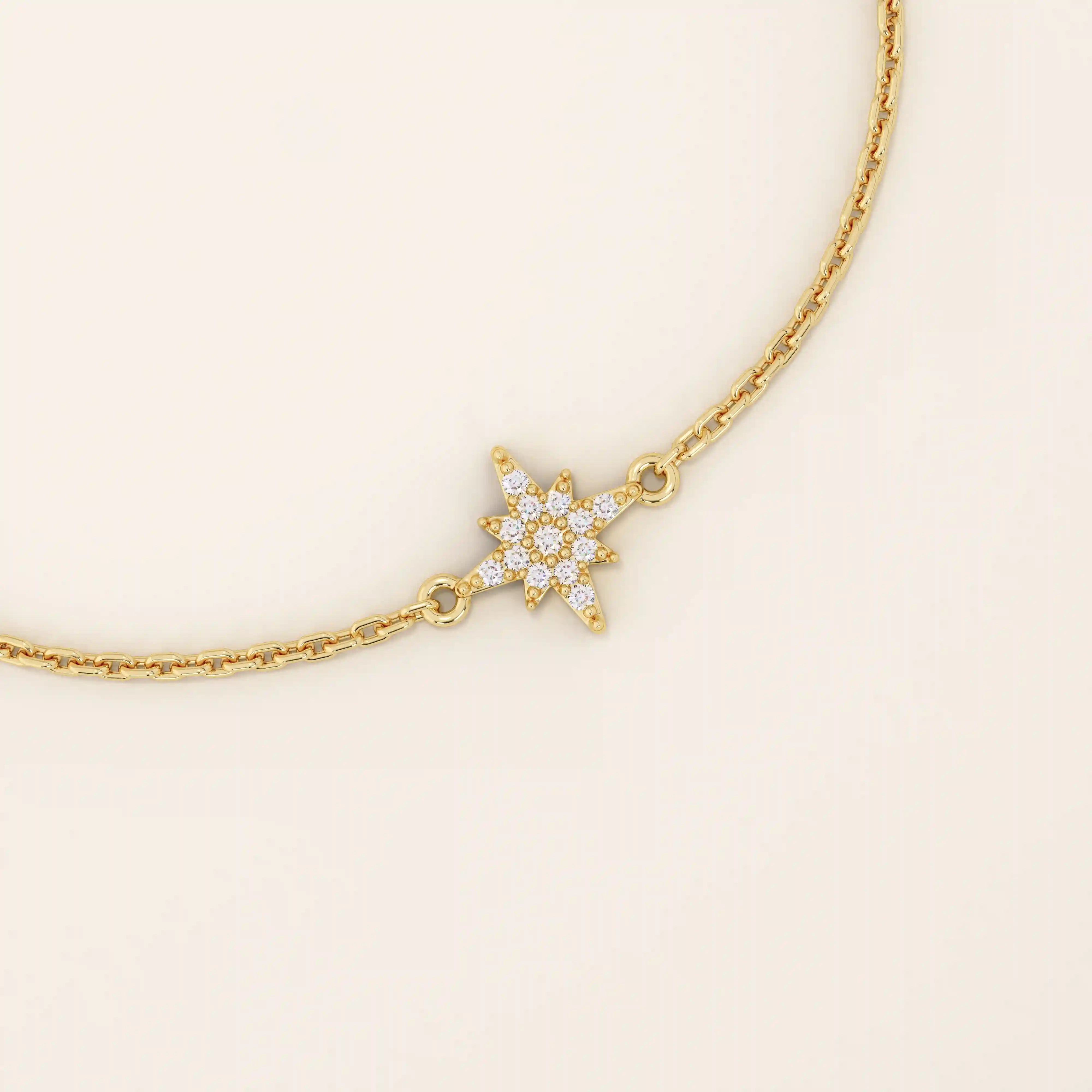 TINY STAR BRACELET IN SOLID GOLD
