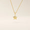 14K SOLID PLAIN YELLOW GOLD 3D STAR PENDANT NECKLACE FOR WOMEN