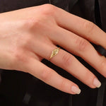 14k solid gold star celestial pinky signet statement ring for women with tiny moissanite stones