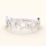 14K SOLID GOLD STARRY 5 STAR STACKABLE STATEMENT RING FOR WOMEN