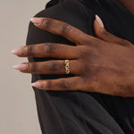 14K SOLID GOLD STARRY 5 STAR STACKABLE STATEMENT RING FOR WOMEN