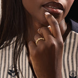 Beaded Band Evil Eye Statement Ring