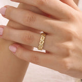 Flower Band Dainty Statement Ring