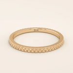14K SOLID GOLD UNISEX DESIGN SLIM TEXTURED BAND STACKING WEDDING RING