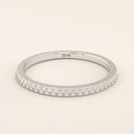 14K SOLID GOLD UNISEX DESIGN SLIM TEXTURED BAND STACKING WEDDING RING