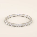 14K SOLID GOLD UNISEX DESIGN SLIM TEXTURED BAND STACKING WEDDING RING