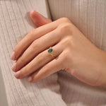 14k solid gold oval teal sapphire with halo pave moissanite stones engagement ring for women