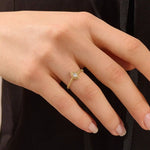 14K SOLID GOLD TEXTURED BAND BEZEL MARQUISE ENGAGEMENT RING FOR WOMEN