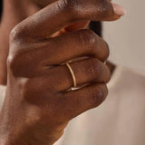 14K SOLID GOLD UNISEX DESIGN SLIM TEXTURED BAND STACKING WEDDING RING