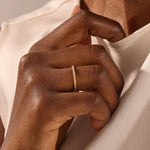 14K SOLID GOLD UNISEX DESIGN SLIM TEXTURED BAND STACKING WEDDING RING