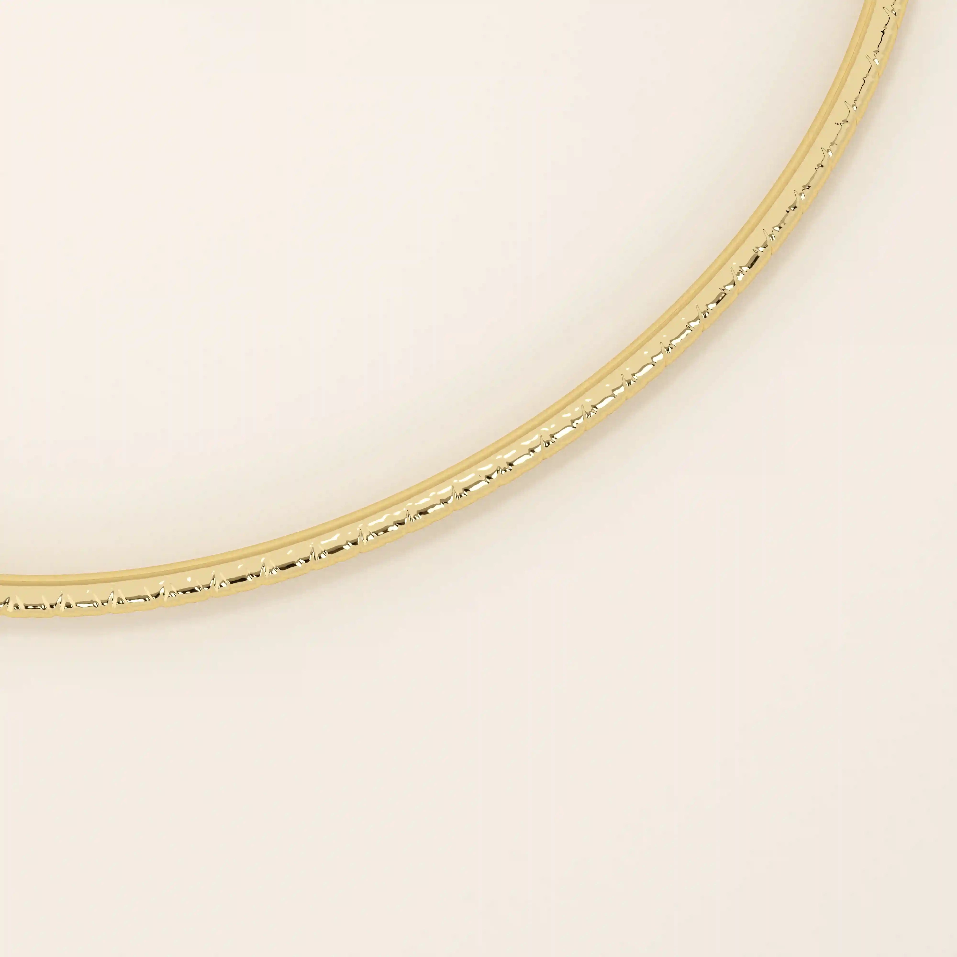 14K SOLID GOLD TEXTURED TUBE HINGED BANGLE BRACELET FOR WOMEN