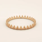 14K SOLID GOLD ULTRA SLIM VINTAGE CROWN WEDDING RING FOR WOMEN