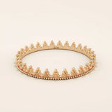 14K SOLID GOLD ULTRA SLIM VINTAGE CROWN WEDDING RING FOR WOMEN