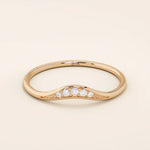 TINY CURVED RING ENHANCER IN 14K SOLID GOLD