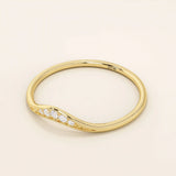 TINY CURVED RING ENHANCER IN 14K SOLID GOLD