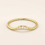 TINY CURVED RING ENHANCER IN 14K SOLID GOLD