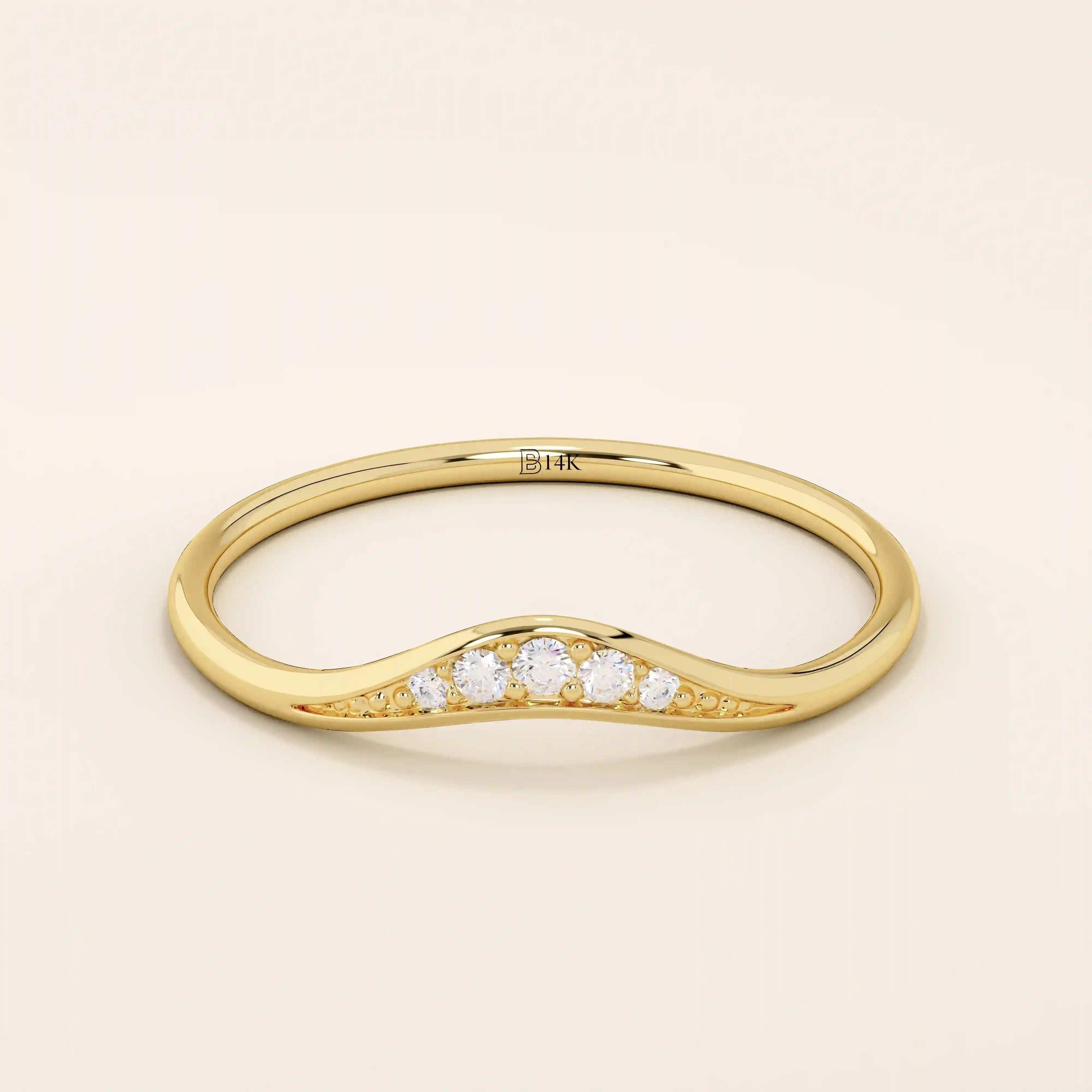 TINY CURVED RING ENHANCER IN 14K SOLID GOLD