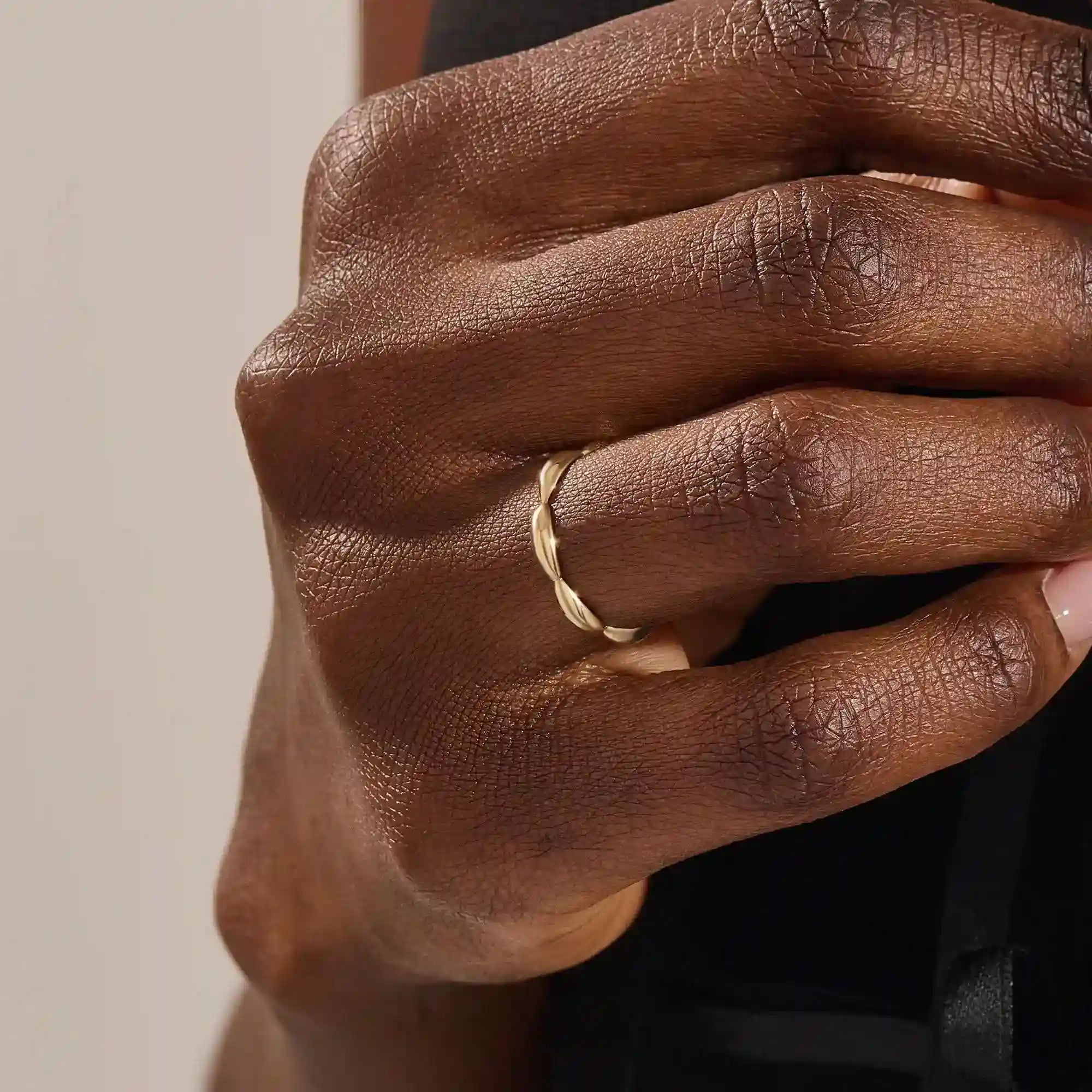 TINY DOMES STACKABLE WEDDING RING IN 14K SOLID YELLOW GOLD