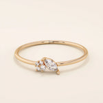 TINY ROUND CUT MOISSANITE SOLITAIRE ENGAGEMENT RING IN 14K SOLID GOLD