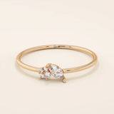 TINY ROUND CUT MOISSANITE SOLITAIRE ENGAGEMENT RING IN 14K SOLID GOLD