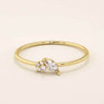 TINY ROUND CUT MOISSANITE SOLITAIRE ENGAGEMENT RING IN 14K SOLID GOLD
