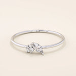 TINY ROUND CUT MOISSANITE SOLITAIRE ENGAGEMENT RING IN 14K SOLID GOLD