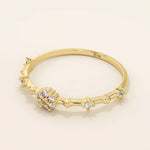 TINY ROUND MOISSANITE STONES PROMISE RING IN 14K SOLID GOLD FOR WOMEN