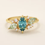 Blue Topaz Engagement Ring - BRENNMORE 