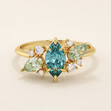 Blue Topaz Engagement Ring - BRENNMORE 