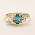 Blue Topaz Engagement Ring - BRENNMORE 