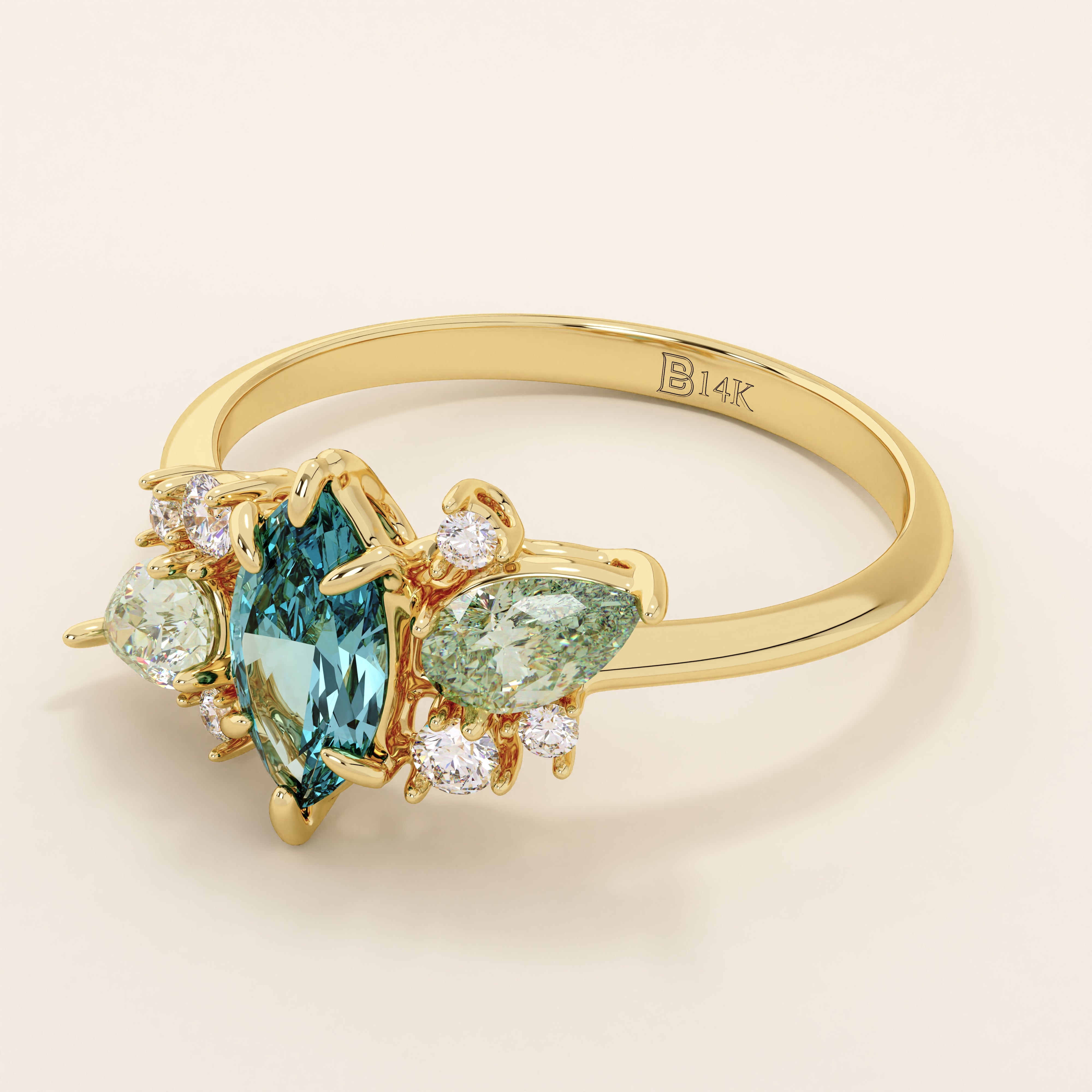 Blue Topaz Engagement Ring - BRENNMORE 