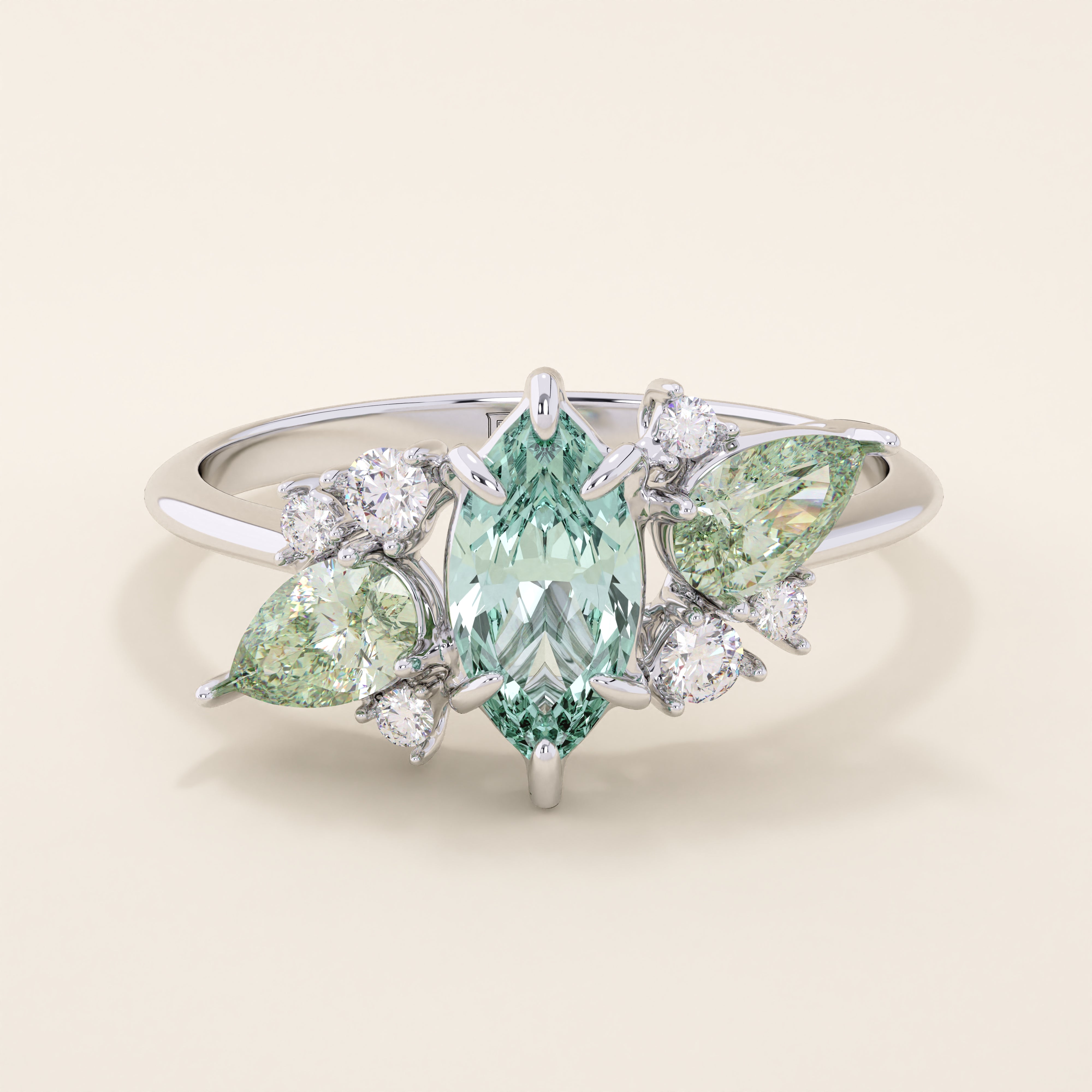 Mint Tourmaline Engagement Ring - BRENNMORE 