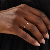 NATURE INSPIRED TREE BRANCH TWIG CURVE STACKING WEDDING RING IN 14K SOLID GOLD FOR WOMEN