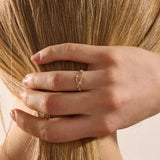 NATURE INSPIRED TREE BRANCH TWIG CURVE STACKING WEDDING RING IN 14K SOLID GOLD FOR WOMEN