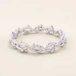 14k solid gold twin double heart bracelet with tiny moissanite for women