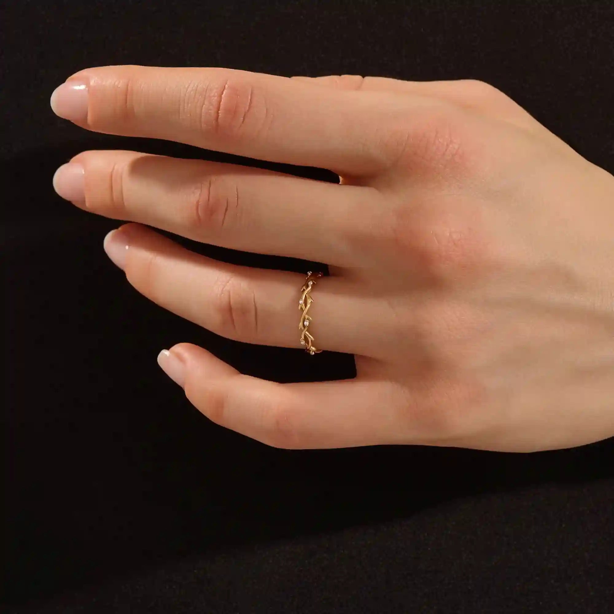 14k solid gold twin double heart bracelet with tiny moissanite for women
