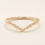 14k solid gold twisted band slim curve chevron  stacking ring for engagement rings