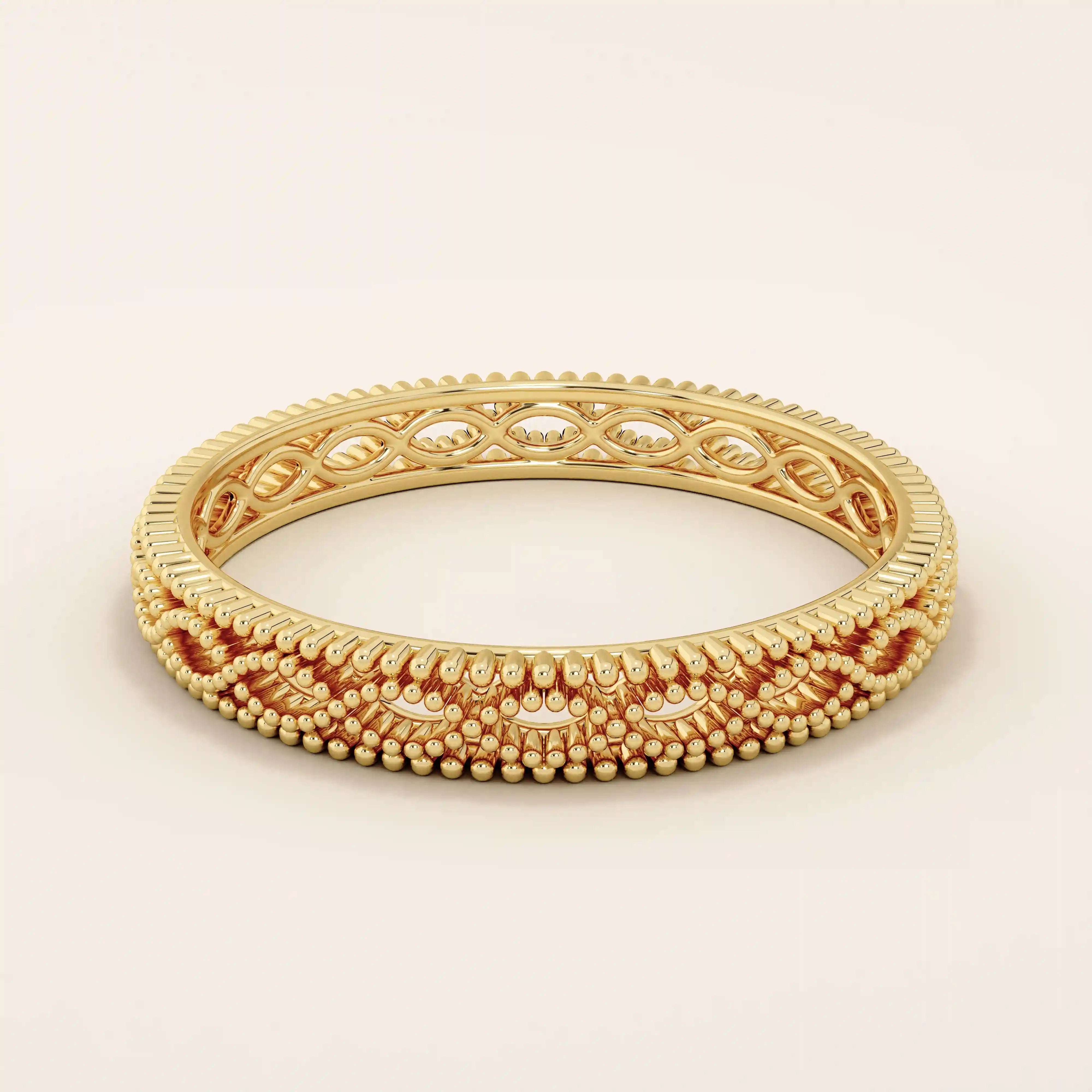 14K SOLID GOLD MILGRAIN BRAIDED VINTAGE WEDDING RING FOR WOMEN