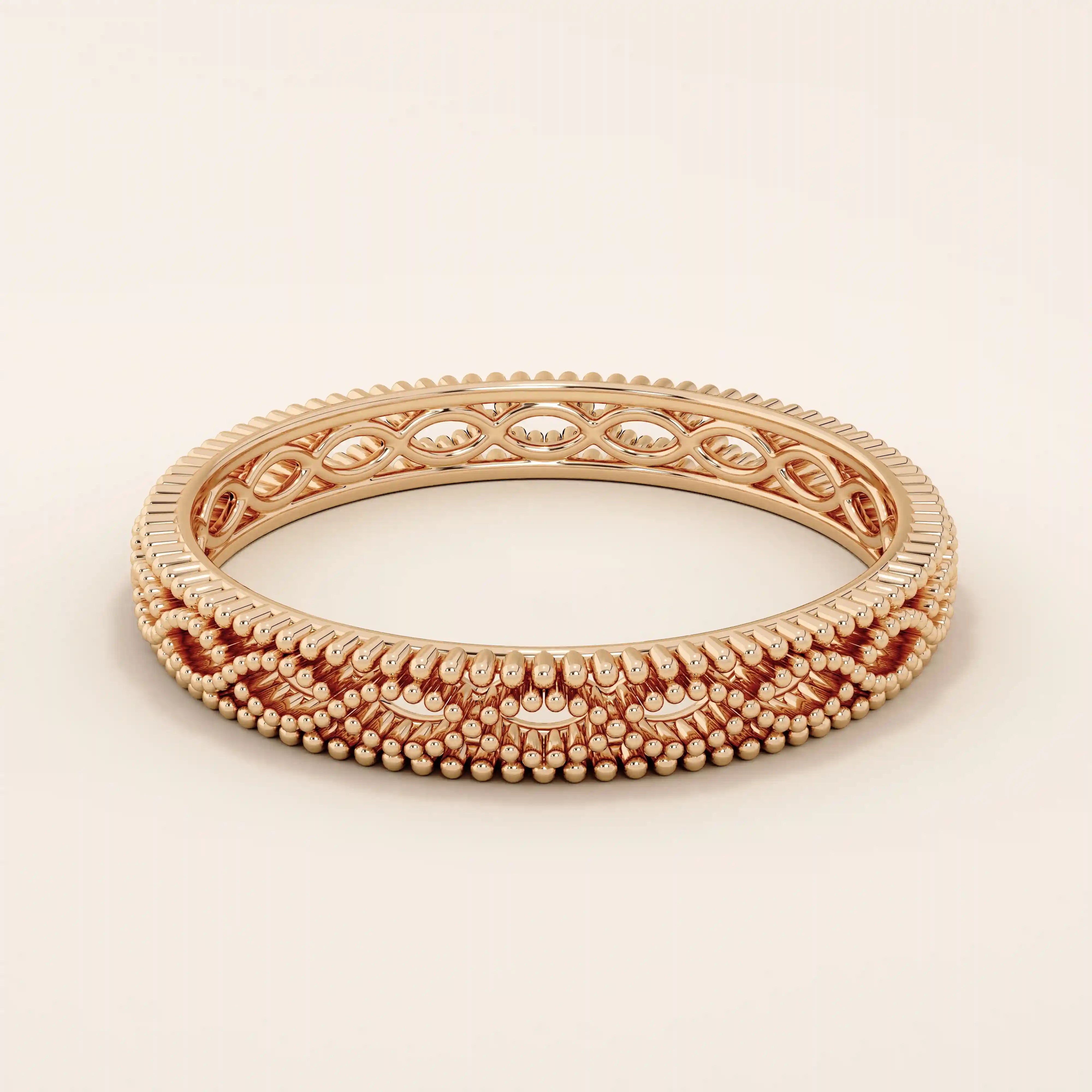 14K SOLID GOLD MILGRAIN BRAIDED VINTAGE WEDDING RING FOR WOMEN