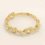 TWISTED WIRE HEART STACKING RING IN GOLD