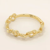 TWISTED WIRE HEART STACKING RING IN GOLD