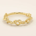 TWISTED WIRE HEART STACKING RING IN GOLD